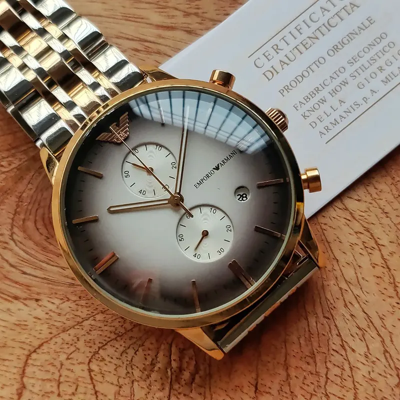 Emporio Armani Two-tone Couple Casual Watch- AR1721/AR1725